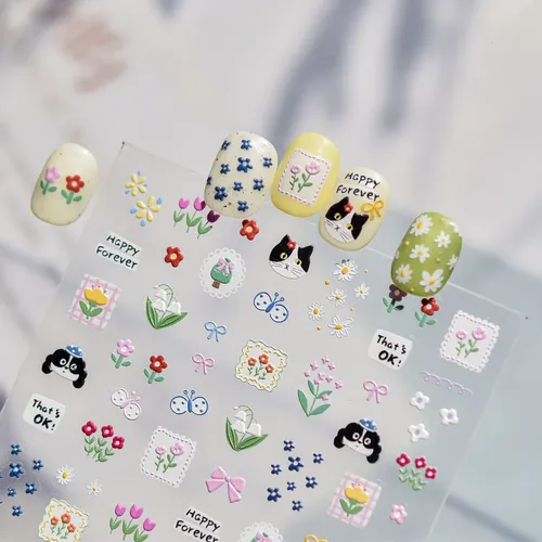 Prima Stickers 3d For Uñas Diseño Kawaii Autoadheribles