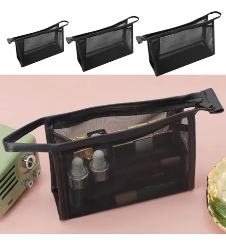 Cw Bolsa De Maquillaje De Malla Transparente, Bolso De Belle