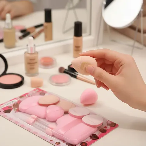 Set De Mini Esponjitas Y Aplicadores De Maquillaje Make Up