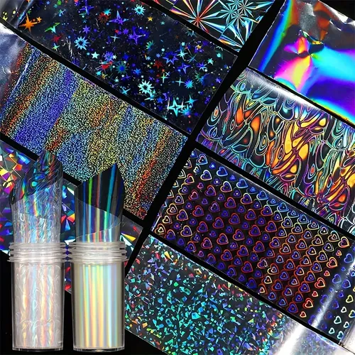 Set De Decoración De Uñas De 8 Colores Aurora Ice Glass Pape