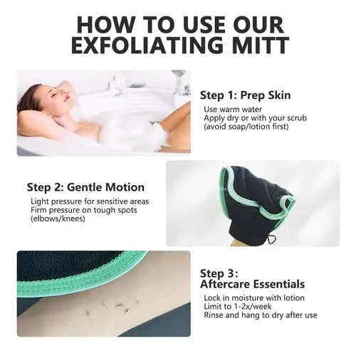 Guante Exfoliante Corporal Negro Para Ducha Y Piel Muerta