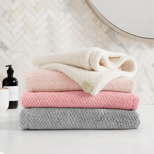 Paquete De 4 Gorros Microsecos Grandes Para Cabello: Superab