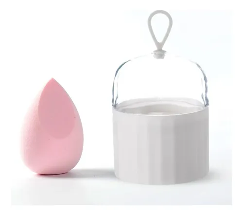 Soporte Portátil Para Esponja De Maquillaje, Caja De Blanco