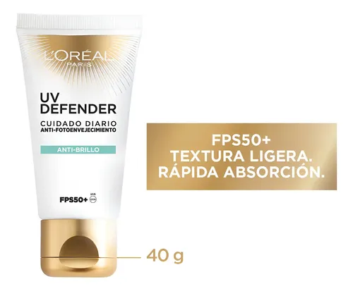 Loreal Paris Uv Defender Crema Anti Brillo Fps50 40g S/color