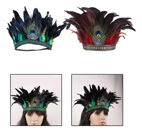 2x Accesorios De Plumas Tocado De Estilo Nacional Para