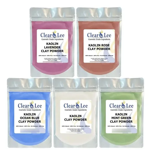 Arcilla Kaolin Cosmética Clearlee 5 Colores 100% Natural