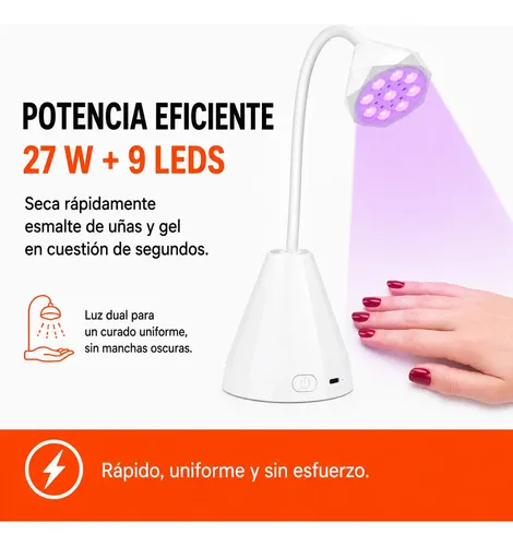 Velador Cabina Uv/led 27w Secador Uñas Esculpidas Gelificada