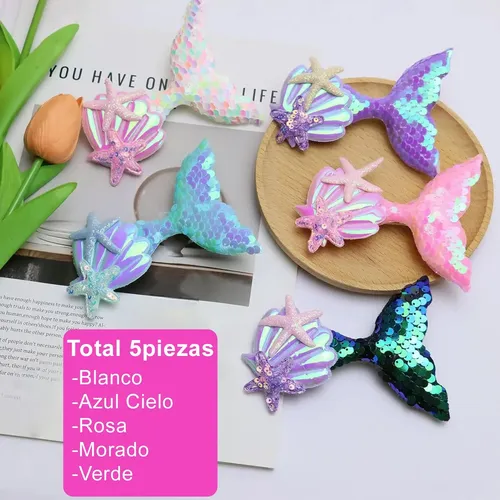 5pzs Broches Cabello Cola Sirena Horquillas Accesorios Niña