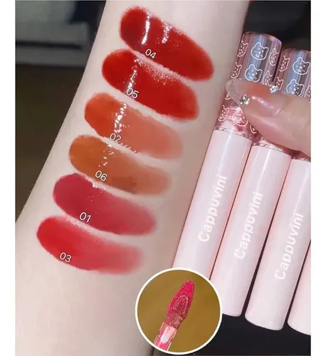 Set X3 Labiales Con Cajita Lip Bear Tint Juice Cappuvini