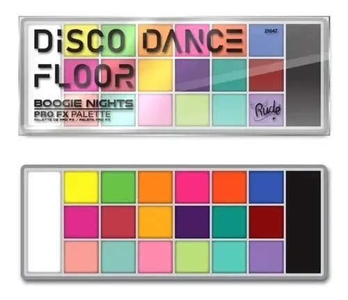 Paleta de Sombras Crema Rude Cosmetics Disco Dance 20 Colores Boogie Nights
