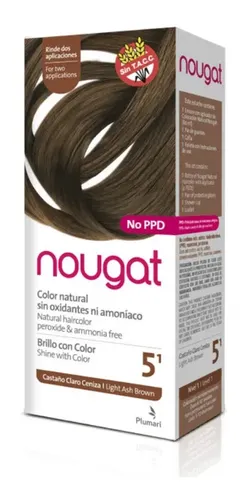 Tintura Semipermanente Plumari Nougat 5.1 Castaño Claro Ceniza Sin Amoníaco