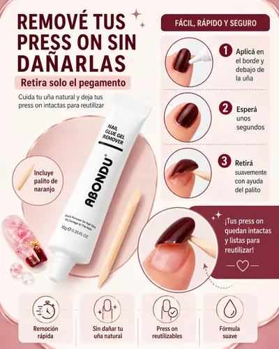 Removedor De Pegamento Soft Para Uñas Postizas Press On