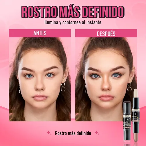 Highlight Contour Stick Cremoso Fácil De Difuminar Rostro 2 Light