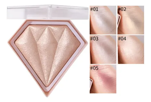Kit 5 Compact Lighting Diamante Brillo Facial Powder