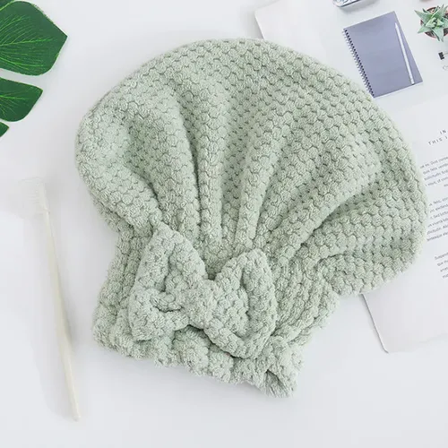 Gorro De Pelo Seco Con Lazo De Alta Densidad, Absorbente, Te