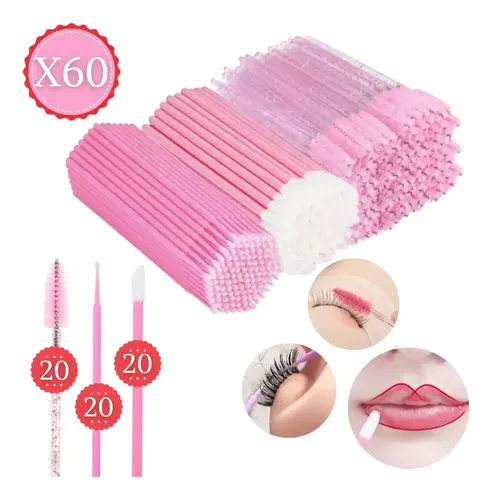 Kit Cepillo Microhisopo Y Limpiador De Pestañas X60 Unidades