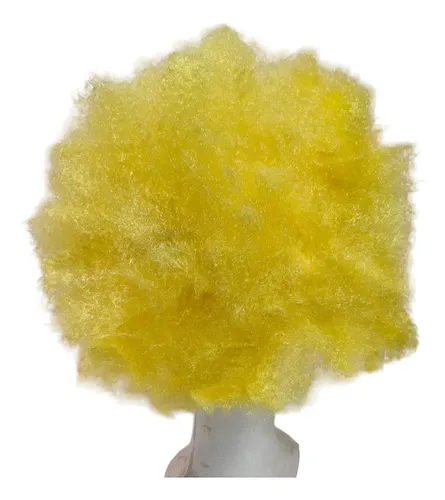 Peluca Afro Color-fútbol- Cotillón Fiestas-upd-mota X 1