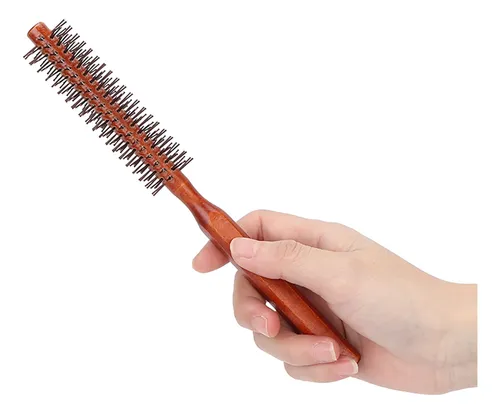 Cepillo De Pelo Redondo Para Peinar, Rizador, Cepillo De Mad