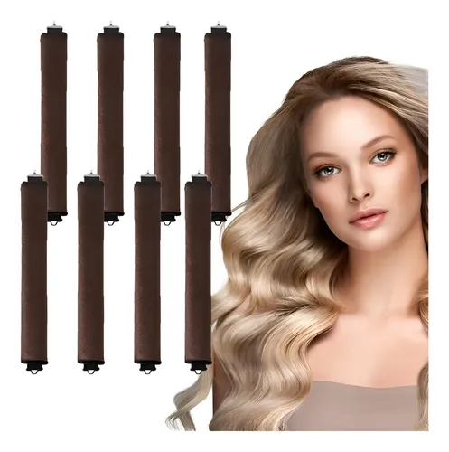 8pzs De Cabello Heatless Curls,rulos Para Cabello Marrón