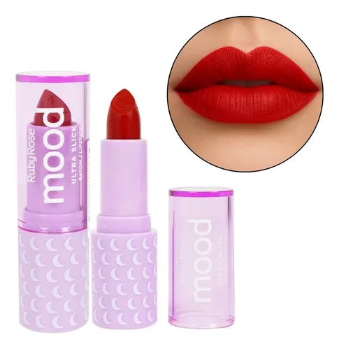 Lápiz labial Ruby Rose Matte Ultra Slick Mood, hermosos colores, color 04-showy