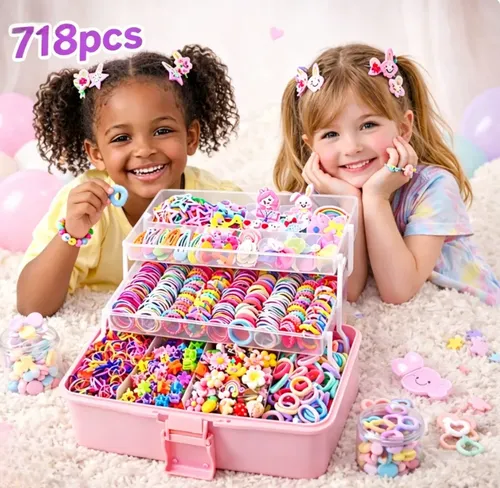 Juego De 718 Cintas Elásticas Para El Pelo Para Niñas, Multi