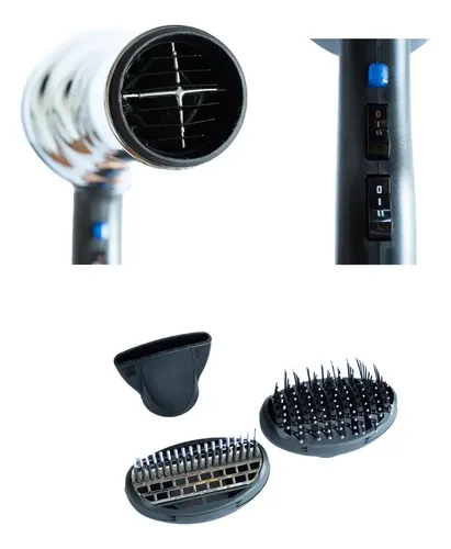 Secador De Pelo Ionic Profesional Metal Master Everest Color Negro