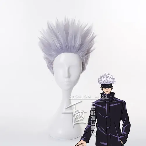 Jujutsu Kaisen Gojo Satoru Cosplay Peluca Corto Pelo 30cm T