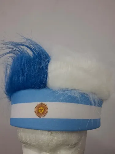 Vincha Peluca Pelos Parados Argentina Mundial Fiesta
