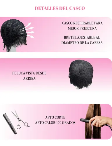Peluca Corta Corte Hombre