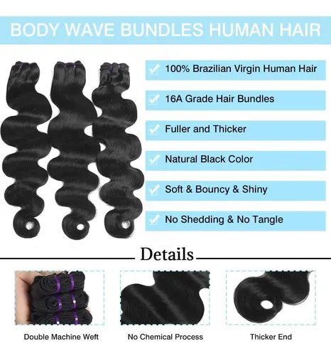 Extensiones De Cabello Brasileño Natural 18/20/22