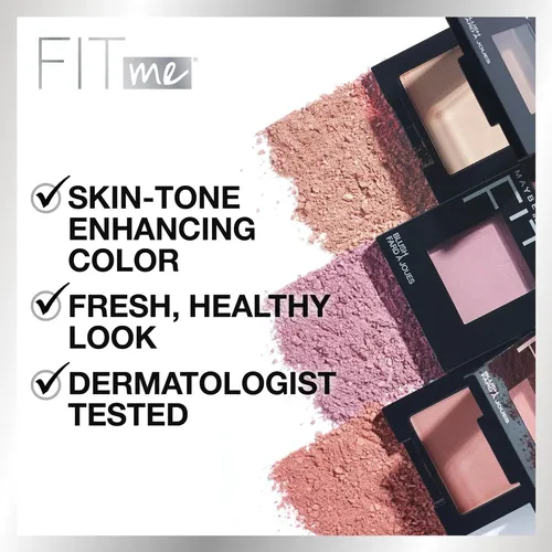 Colorete En Polvo Maybelline Fit Me, Malva, Ligero Y Durader