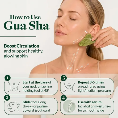Rodillo Facial Y Gua Sha R.e.m Spring Jade Verde