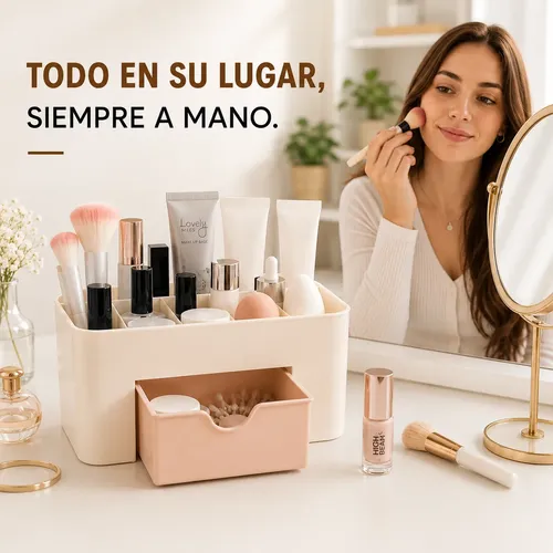 Organizador Maquillaje Cajon Mesa Manicuria Cosmetica