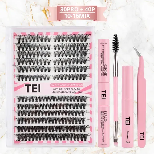 Set Profesional De Pestañas En Ramillete Tei Cosmetica N2