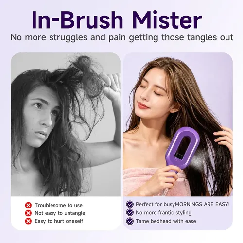 2 En 1 Peine Cepillo Pulverizador El Cabello Contra El Frizz
