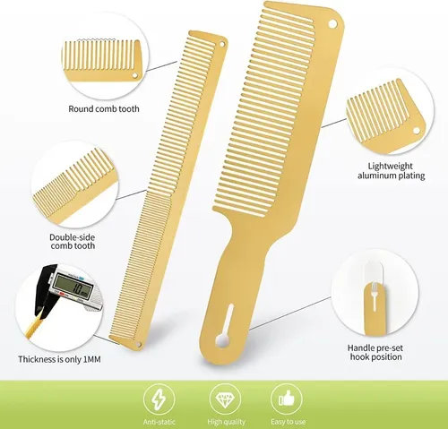 Peine De Acero Inoxidable Para Barbería &re