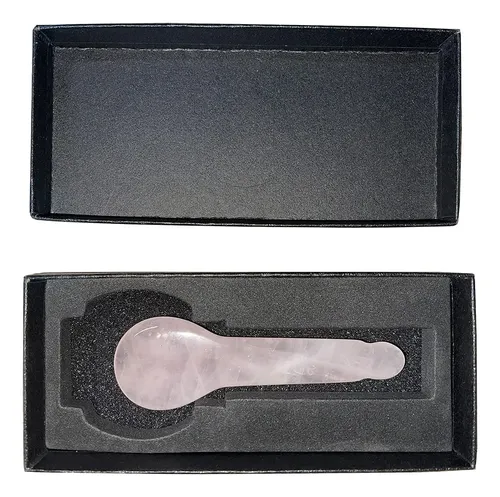 Masajeador Facial Gua Sha Lzlrun Cuarzo Rosa Forma Cuchara
