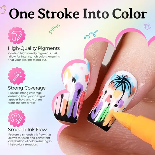 Set 24 Marcadores Uñas Colores Secado Rápido Diy