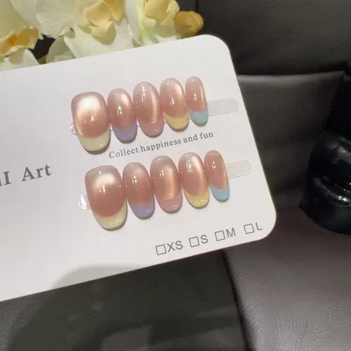 Alta Calidad Macaron Borde Colorido Ojo De Gato Desgaste