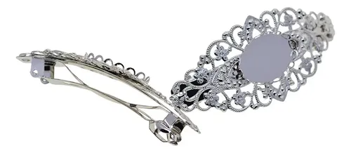 Pinza De Pelo Vintage Plateada