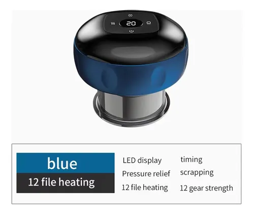 Masajeador Eléctrico Con Compresa Caliente, 12 Niveles, Negr