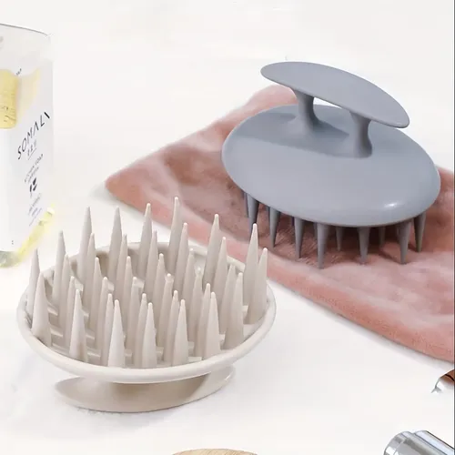 Cepillo De Silicona Para Champú, Masajeador De Cuero Cabellu