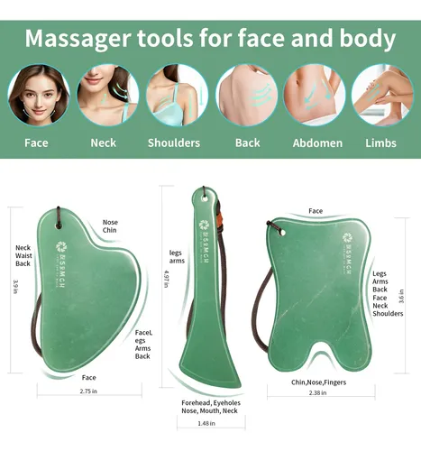 Masajeador Lusomch Set De Herramientas Gua Sha De Jade Nefri