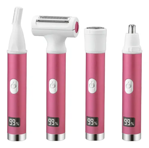 4 En 1 Depiladora Eléctrica Facial Rasuradora Para Mujer Rosa