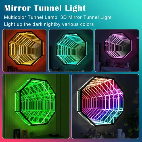 Lámpara Led Túnel Espejo Infinito Multicolor Con Control
