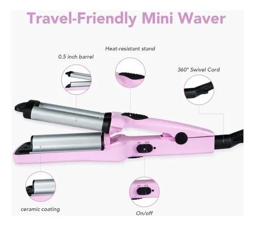 Plancha De Pelo Ouphiny Mini, 3 Barriles, 1,3 Cm, 110 V-240