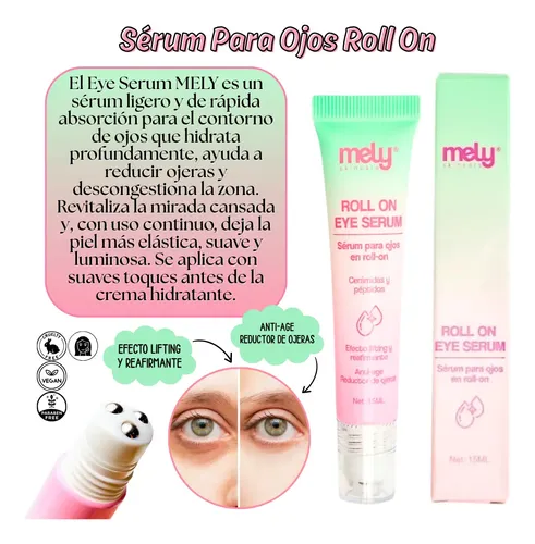 Serum Mely Roll On Hidratante 15ml para Ojeras Contorno de Ojos