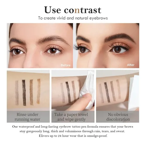 Lápiz De Cejas Marrón Claro Aaiffey Modelo Microblading