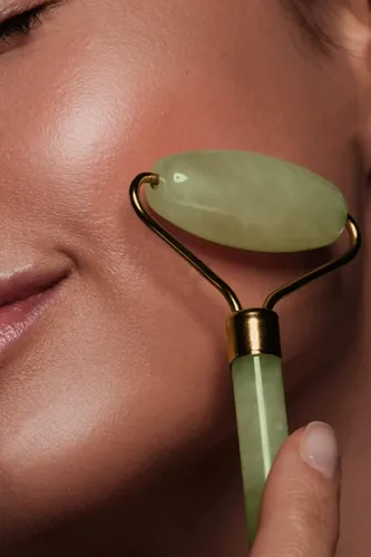 Rodillo Facial De Jade Para Masajes Y Cuidado De Piel