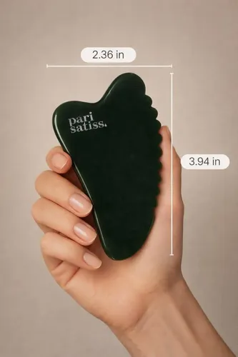 Gua Sha Jade Verde Para Rostro Cuello Y Mandíbula